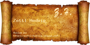 Zettl Hedvig névjegykártya